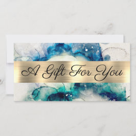 Certificado de regalo de Relieve metalizado dorado