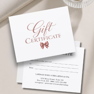 Certificado de regalo de Rosa de Oro Blanco con La
