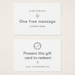 Certificado de regalo de sala de masajes profesion