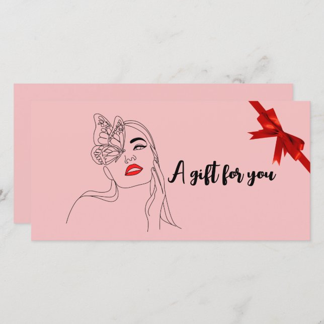 Certificado de regalo de salón de belleza (Anverso / Reverso)