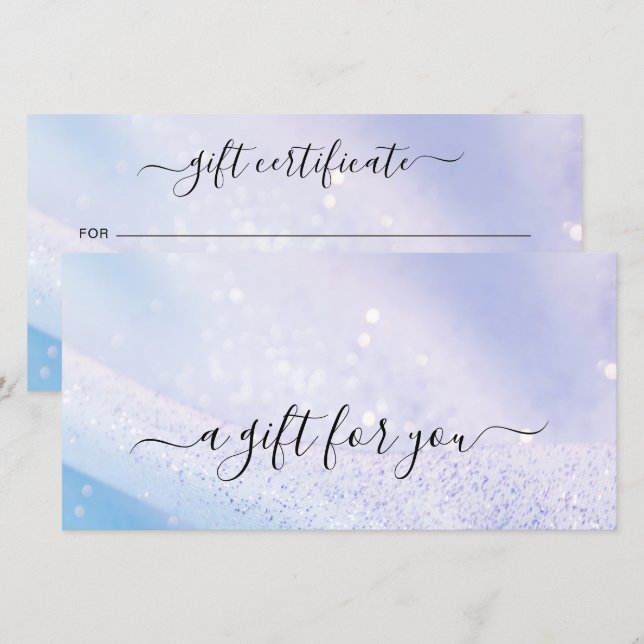 Certificado de regalo de salón de belleza de lujo (Anverso / Reverso)