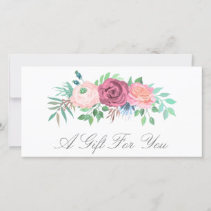 Certificado de regalo de salón de belleza floral r