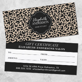 Certificado de regalo de Salón de Belleza Leopard 