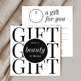 Certificado de regalo de salón de belleza minimo m