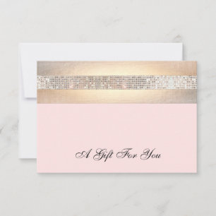 Certificado de regalo de salón de belleza rosado y