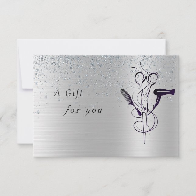 Certificado de regalo de Salón de Belleza Silver G (Anverso)