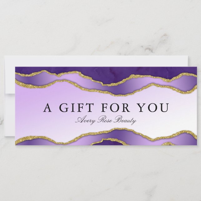 Certificado de regalo de salón de belleza Violet G (Anverso)