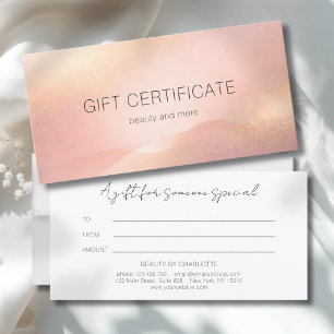 Certificado de regalo de salón de gradiente de bri