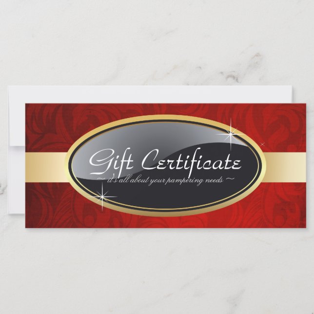 Certificado de regalo de salón de oro y negro (Anverso)