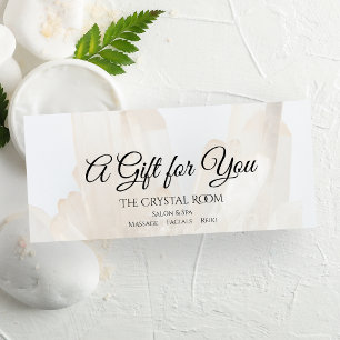 Certificado de regalo de salón de spa de cristales