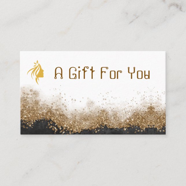 Certificado de regalo de salón dorado y negro (Anverso)