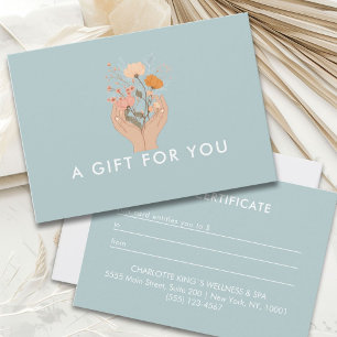 Certificado de regalo de salón floral celestial