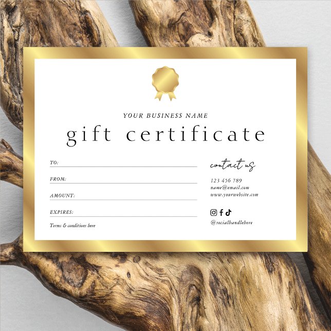 Certificado de regalo de Salón Glam Gold Effect mo (Subido por el creador)