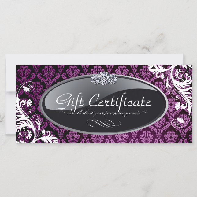 CERTIFICADO DE REGALO DE SALÓN Y SPA (Anverso)