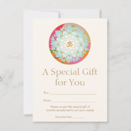 Certificado de regalo de salud espiritual de flor 