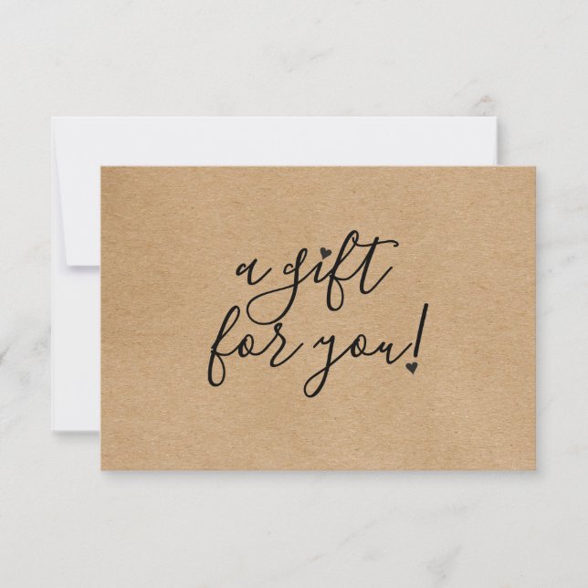 Certificado de regalo de Script Hearts Rustic Kraf (Anverso)
