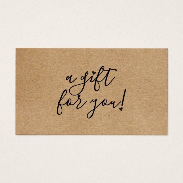 Certificado de regalo de Script Hearts Rustic Kraf (Frente)