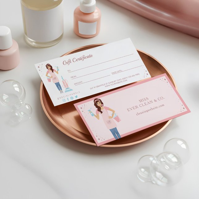 Certificado de regalo de servicios de limpieza par (Pretty Woman Cleaning Services Gift Certificate)