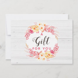 Certificado de regalo de Shabby Chic Rosas y flora