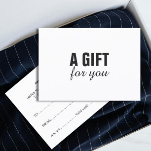 Certificado de Regalo de Simple Elegancia en Blanc