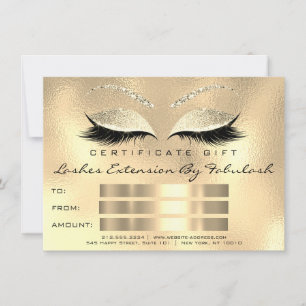 Certificado de regalo de SPA de maquillaje de pest