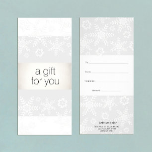 Certificado de regalo de Spa de Salon de Snowflake