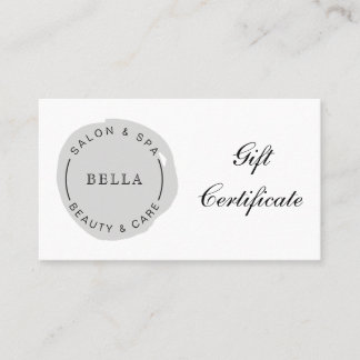 Certificado de regalo de Spa Gray Salon Moderno Mí