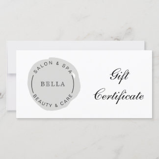 Certificado de regalo de Spa Gray Salon Moderno Mí