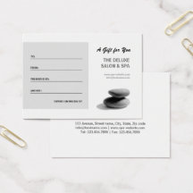 Certificado de regalo de Spa Stones