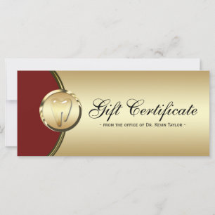 Certificado de regalo de tarjeta de rack dental or