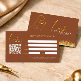 Certificado de regalo de técnica de pestañas Glamo
