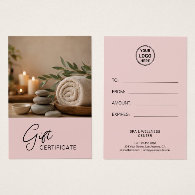 Certificado de regalo de terapeuta de masaje de sp (Anverso y reverso)