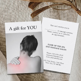 Certificado de regalo de terapeuta de masaje elega