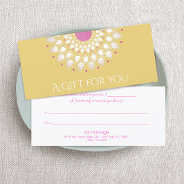 Certificado de regalo de terapia de masaje Flor Lo