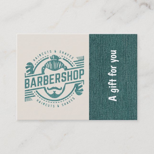 Certificado de regalo de textura de vaqueros azule (Anverso)