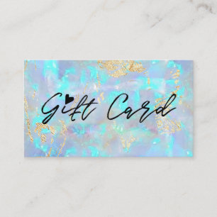 certificado de regalo de textura opal azul