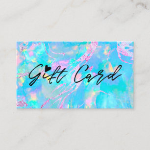 certificado de regalo de textura opal azul pastel