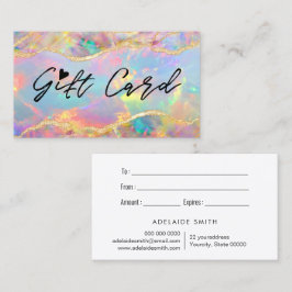 certificado de regalo de textura opal colorida