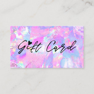 certificado de regalo de textura opal rosa púrpura