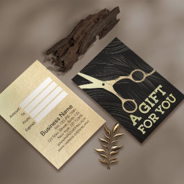 Certificado de regalo de tijeras de peluquería