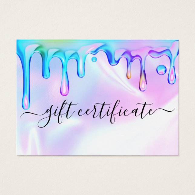 Certificado de regalo de uñas con esmalte holográf (Frente)