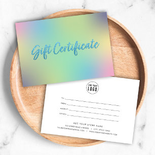 Certificado de regalo de Unicorn Mix Faux Blue Pur