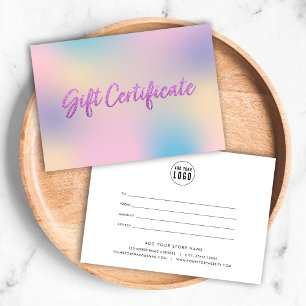 Certificado de regalo de Unicorn Mix Faux Purple P