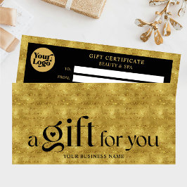 Certificado de regalo de vacaciones de oro negro p