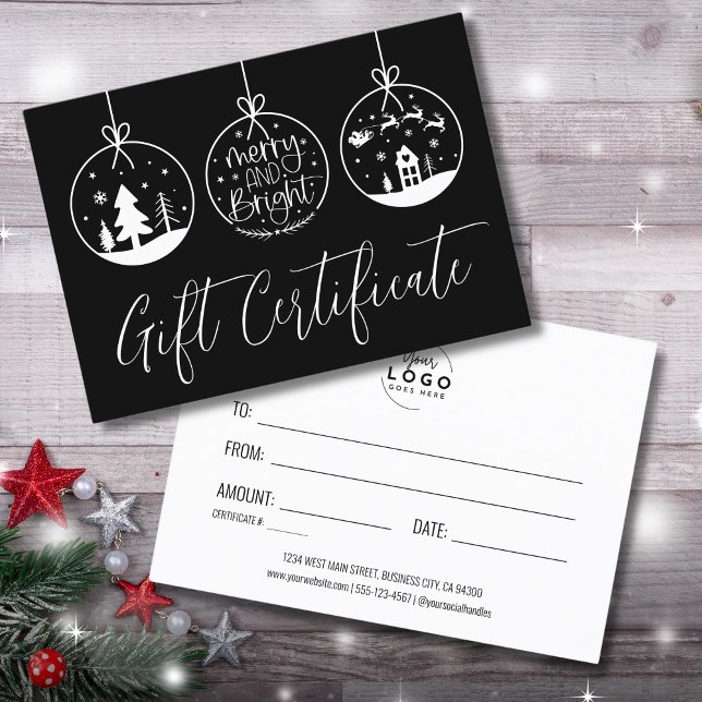 Certificado de regalo de vacaciones para Navidades (Red Christmas Holiday Business Gift Certificate)