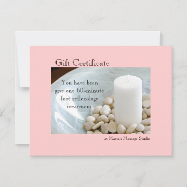Certificado de regalo de velas blancas (Anverso)