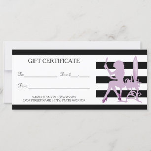 Certificado de regalo de venta de Chica púrpura de