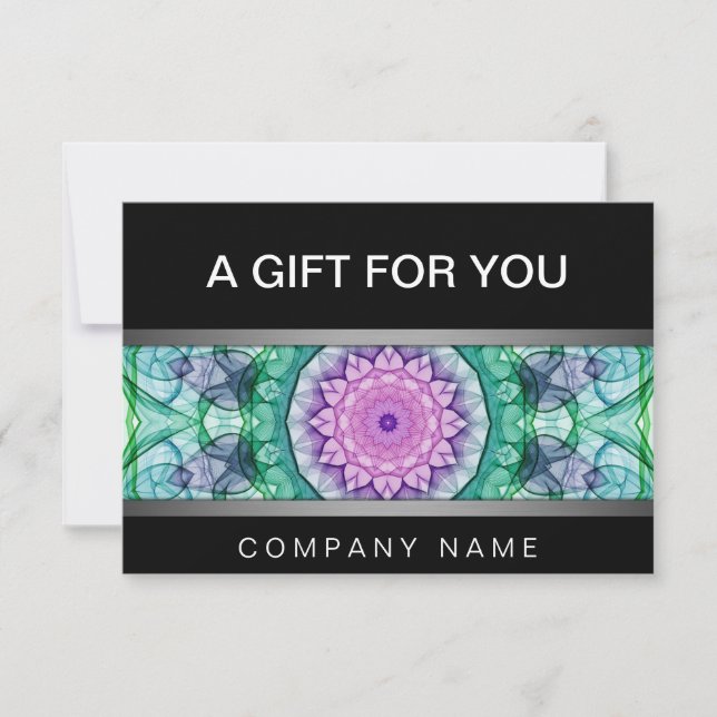 Certificado de regalo de Waterlily Mandala moderna (Anverso)