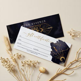 Certificado de regalo de yoga de luna de sol celes