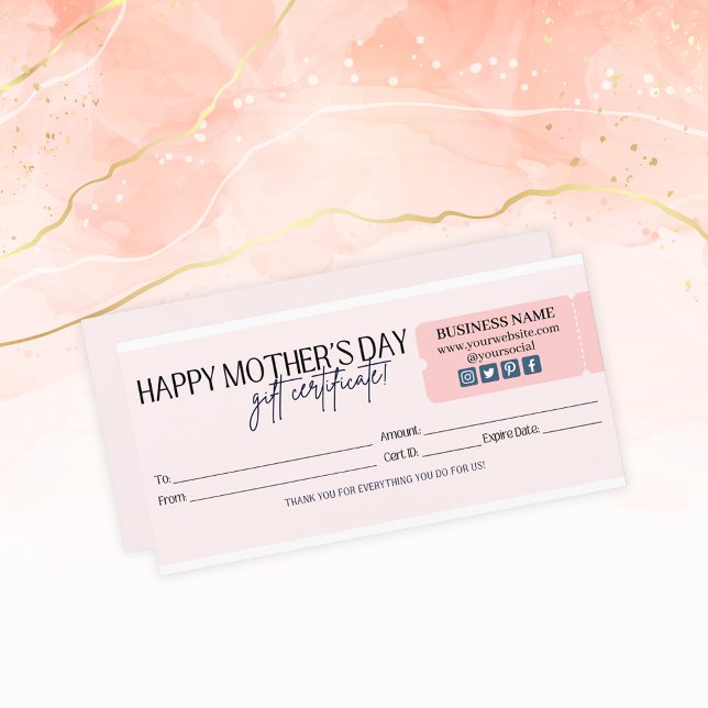 Certificado de regalo del Día de la Madre de Rubor (Subido por el creador)